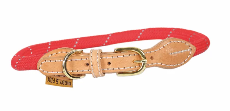 Digby and Fox Reflective Dog Collar in Red